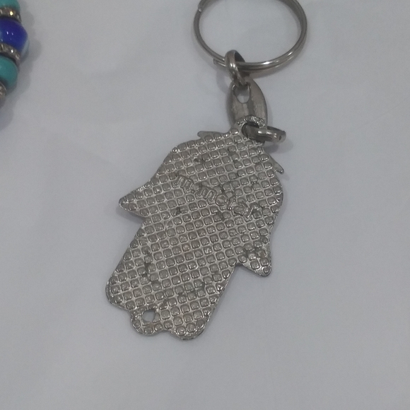 Blue Evil Eye Stretch Bracelet & Hamsa Keychain - Picture 3 of 5